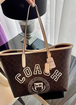Женская кожаная сумка большая  шоппер coach6 фото
