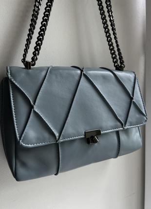 Современная женская сумка голубого цвета zara5 фото