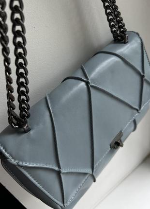 Современная женская сумка голубого цвета zara6 фото