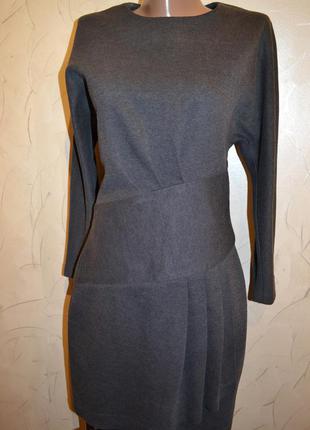 Сіре асиметрична плаття з щільного бавовняного трикотажу