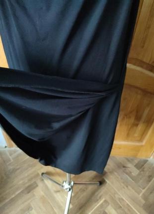 Платье черное батал верх "трючка", отделка блестками натуральная ткань4 фото