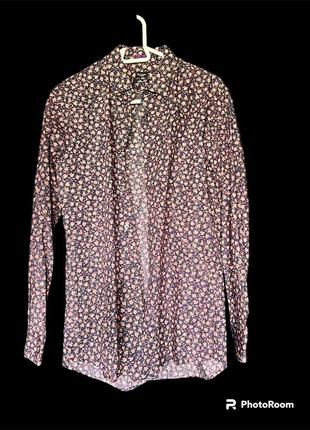 Рубашка мужская paul smith, стильная рубашка в цветы1 фото