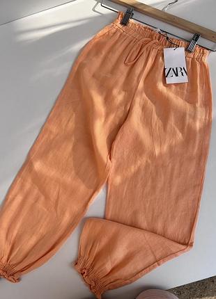 Zara обʼємні джогери льняні