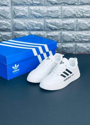Adidas classic кроссовки белые с эмблемой подростковые / женские размеры 36-406 фото
