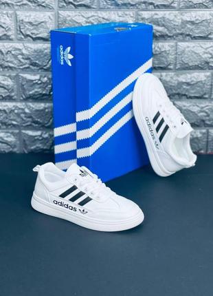 Adidas classic кроссовки белые с эмблемой подростковые / женские размеры 36-407 фото