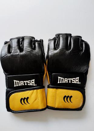 Перчатки для смешанных единоборств mma кожаные matsa р-р l