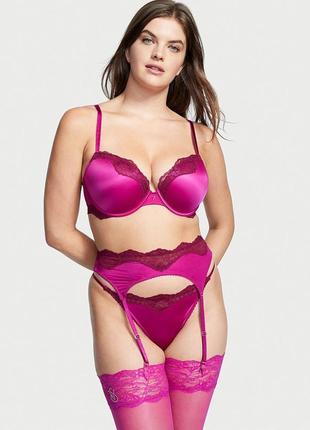 Комплект білизни victoria’s secret бюст пушап 75b 80b, 2 пари трусиків м та пояс для панчох