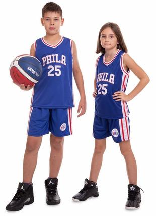 Форма баскетбольная подростковая nba phila 25 р-р l(10-13 лет)1 фото