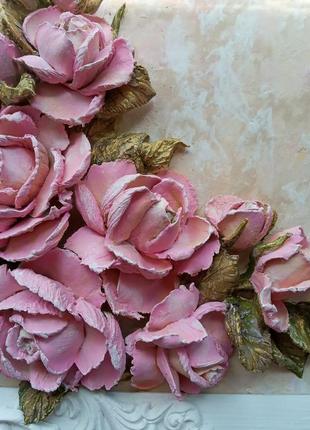 Інтер'єрна об'ємна 3d картина "букет троянд" подарунок на ювілей5 фото