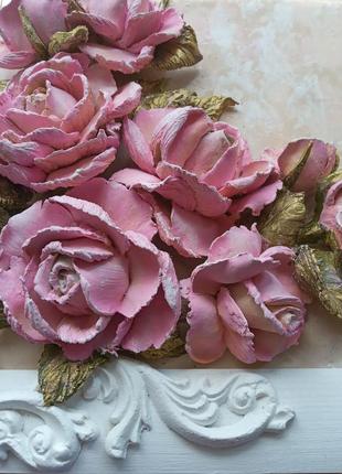 Інтер'єрна об'ємна 3d картина "букет троянд" подарунок на ювілей6 фото