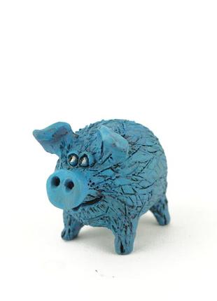 Фігурка свині свинка синя декоративна pig figurine2 фото