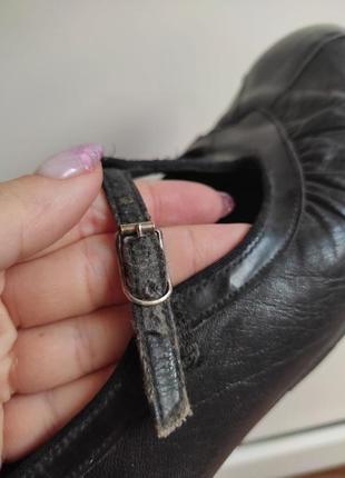 Черные кожаные ботиночки мери джейн, размер 37-38, стелька 24.59 фото