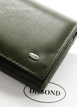 Женский кожаный кошелек dr. bond зеленый3 фото
