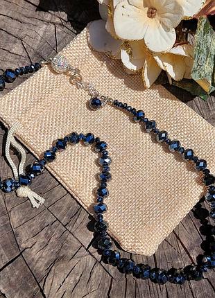 Хрустальные бусы с магнитной застежкой из страз