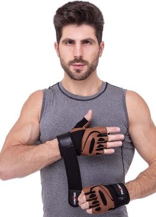Перчатки для фитнеса и тяжелой атлетики кожа р-р л-ххл10 фото