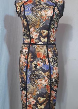 Стрейчева сукня футляр з принтом ангелики2 фото