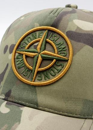 Качественная бейсболка с логотипом stone island, бейс лето 56р., кепка стон айленд мужская/женская мультикам4 фото