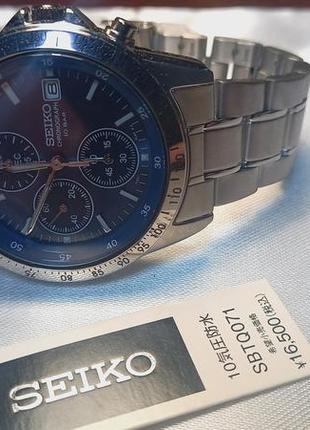 Часы seiko мужские хронограф 10 bar 100м4 фото