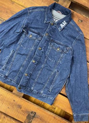 Мужская джинсовая куртка tommy hilfiger (томми хилфигер срр идеал оригинал синяя)