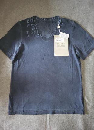 Футболка новая брендовая унисекс синяя maison  martin margiela mm6  оригинал
