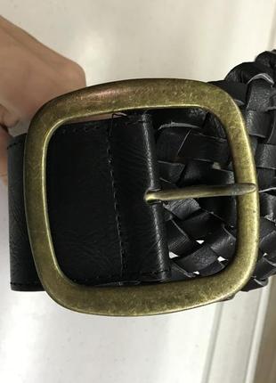 Шикарний пояс плетений з вінтажній бляхою