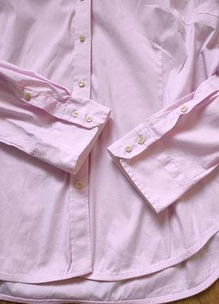 Нежно розовая рубашка из поплина zara basic офисная приталенная женская рубашка4 фото