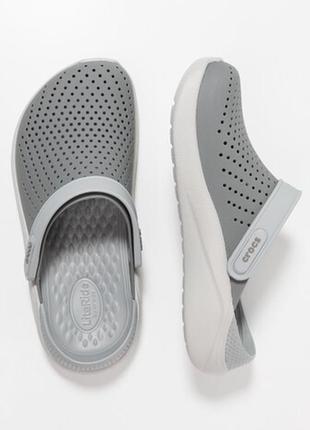 Крокс лайтрайд клог сірі crocs literide clog light grey3 фото