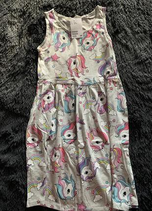 Сукня h&m з єдинорогами 8-10 років3 фото