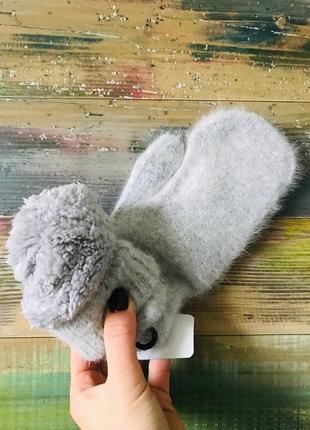 Жіночі теплі рукавиці рукавички подвійні на хутрі.3 фото