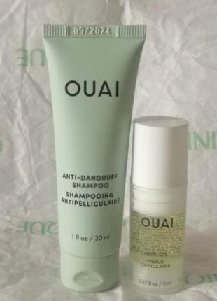 Шампунь против перхоти ouai anti-dandruff shampoo, 30 мл и масло для волос ouai hair oil, 5 мл