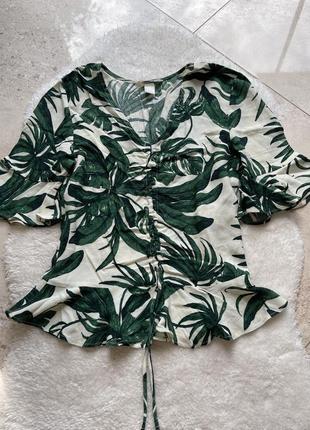 Блуза з тропічним принтом h&m6 фото