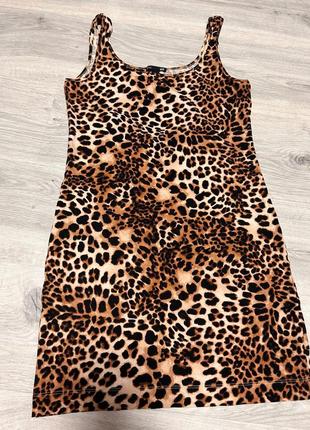 Сукня плаття сарафан в леопардовий принт h&m