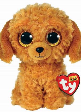 Дитяча іграшка м’яконабивна ty beanie boos 36377 золотий пес "noodles" 15 см