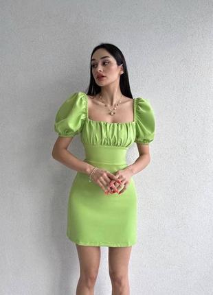 🎨5 кольорів! шикарне нарядне жіноче плаття сукня зелена зелений платье мини міні