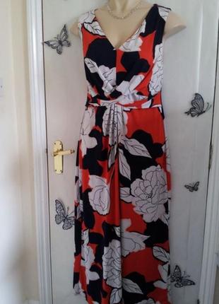 Плаття сарафан довге в квітковий принт 48 розмір1 фото