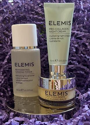 Суперцена! набор elemis pro-collagen бальзам, тоник, ночной крем. оригинал