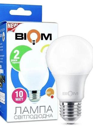 Світлодіодна лампа a60 10w e27 6500k матова вт-610 biom