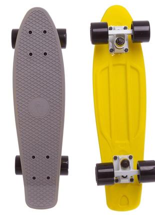 Скейтборд пенні penny sk-410-9 сірий-жовтий