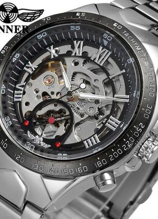 Часы мужские winner action наручные часы мужские классические часы механические часы5 фото