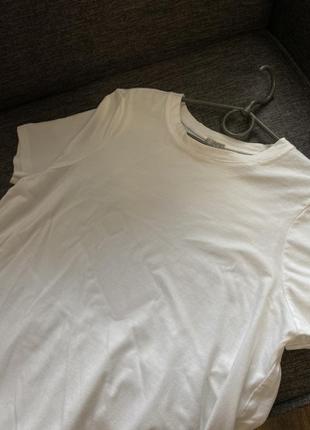 Удлиненная белая футболка / платье 🤍1 фото