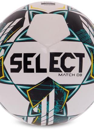 М'яч футбольний select match db v23 no5 білий-зелений