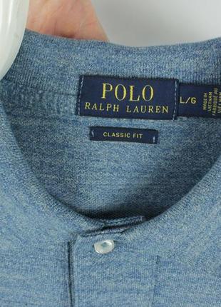 Шикарна футболка поло polo ralph lauren classic fit blue melange polo shirt3 фото