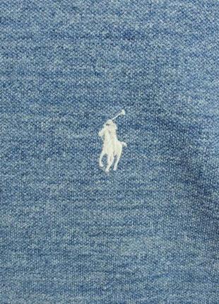Шикарна футболка поло polo ralph lauren classic fit blue melange polo shirt4 фото