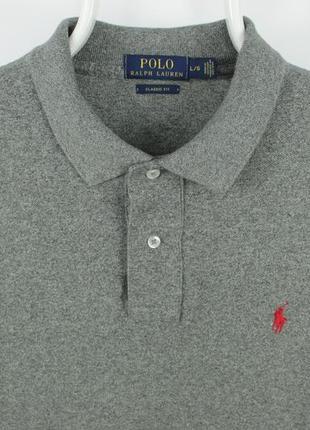 Шикарна футболка поло polo ralph lauren classic fit blue melange polo shirt10 фото