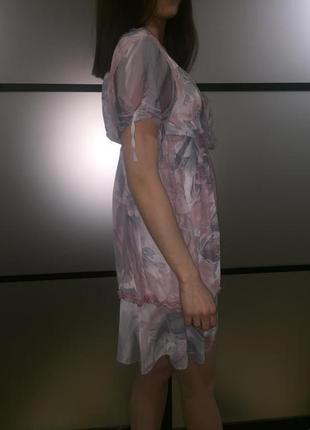 Розовое красивое нежное мини платье xs-s. шифоновое платье в пастельных тонах2 фото