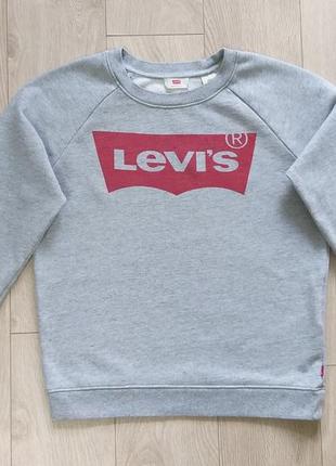 Свитшот серый levi's унисекс подростковый подростковый