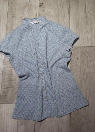 Блуза-рубашка, блузка-шведка в цветочный принт, topshop, р.10, s