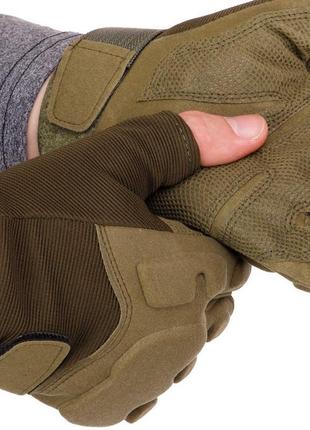 Перчатки тактические с открытыми пальцами bc-8811 размер м и л
