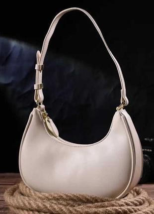 Стильная женская винтажная сумка-хобо из натуральной гладкой кожи vintage