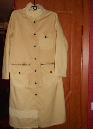 Стильне пальто -сорочка стиль бохо - котон -48 - 50 р розмір